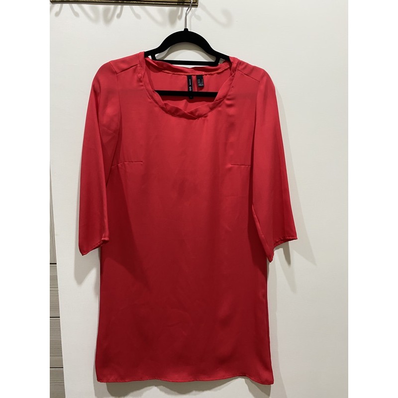 mango 7分袖紅洋裝（s號）