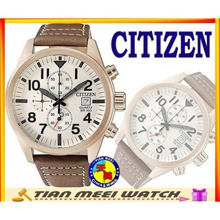 【全新原廠CITIZEN】星辰 AN3623-02A【皮帶三眼計時時尚石英錶】【天美鐘錶店家直營】【下殺↘超低價有保固】