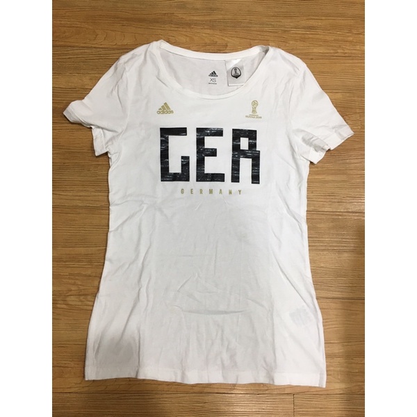 「二手」Adidas 愛迪達 2018年俄羅斯世足賽 德國隊 紀念短袖上衣T恤 白色S號 世界足球賽