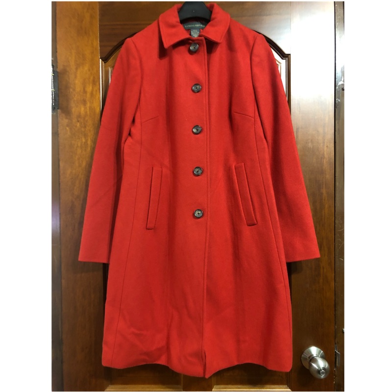 《BANANA REPUBLIC》紅色羊毛大衣