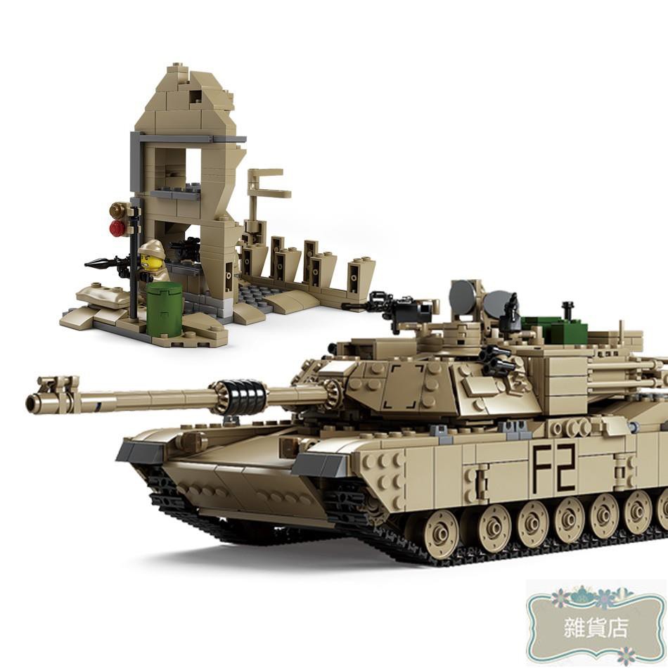積木開智ky M1a2艾布蘭主戰車悍馬車全長36cm 主力戰車經典坦克模型二戰軍事樂高 蝦皮購物