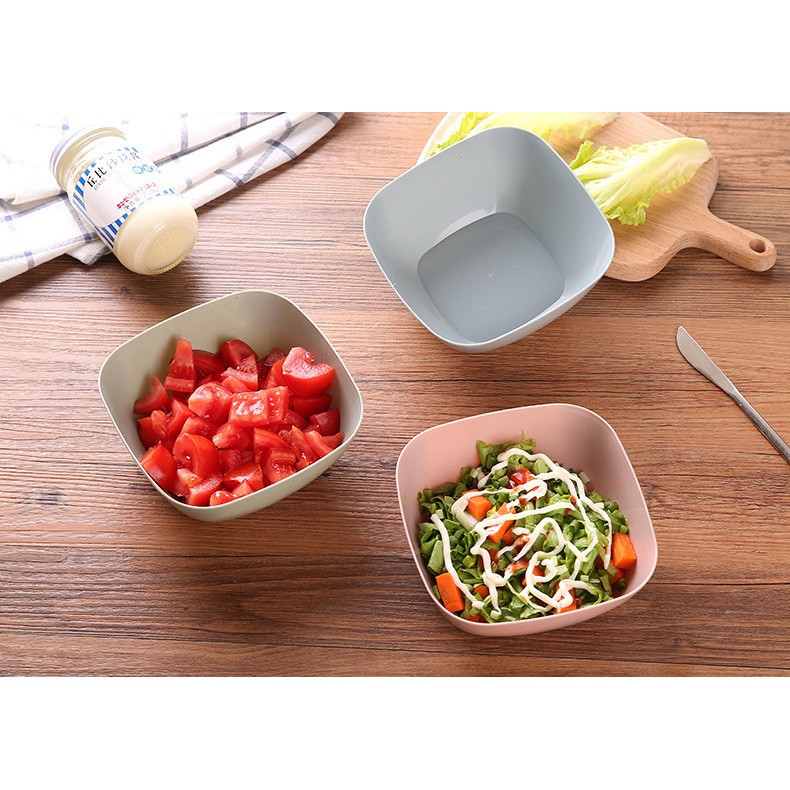 ✨愛鴨咖啡✨水果沙拉碗 堅果盤 方形塑料碗 蔬菜碗 攪拌碗