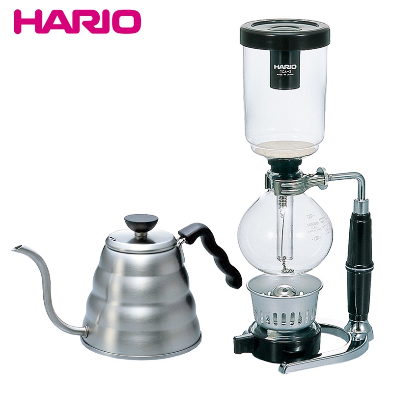 組合商品 HARIO虹吸式咖啡壺TCA-3一組+不鏽鋼細口壺1.2L