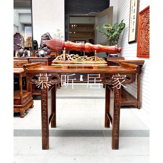 全新品<如意刻花單抽案桌> 原木雞翅木整張製作 大型藝品擺飾桌 案桌 書桌 玄關桌 中式古典仿古實木傢俱