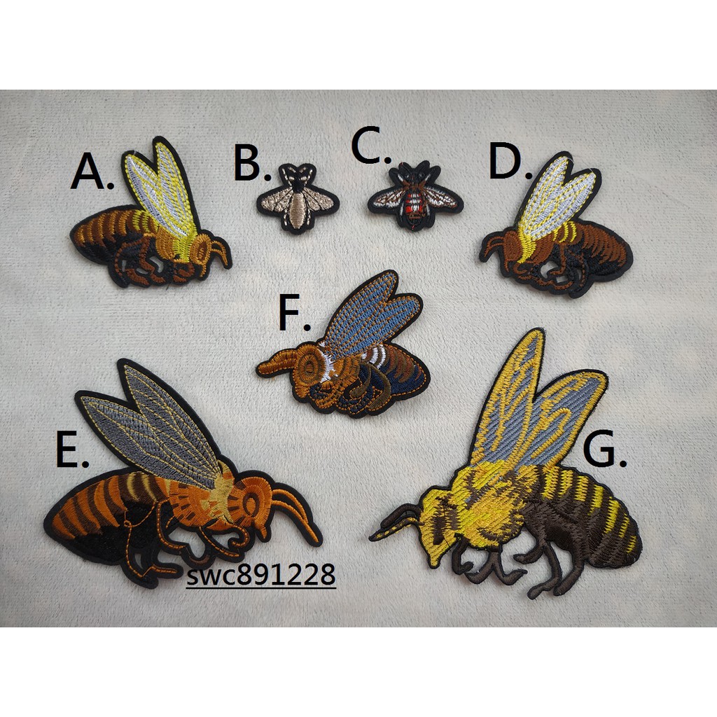 手縫蜜蜂布貼、大黃蜂裝飾貼布、昆蟲布貼、BEE布飾、裝飾小物、無背膠