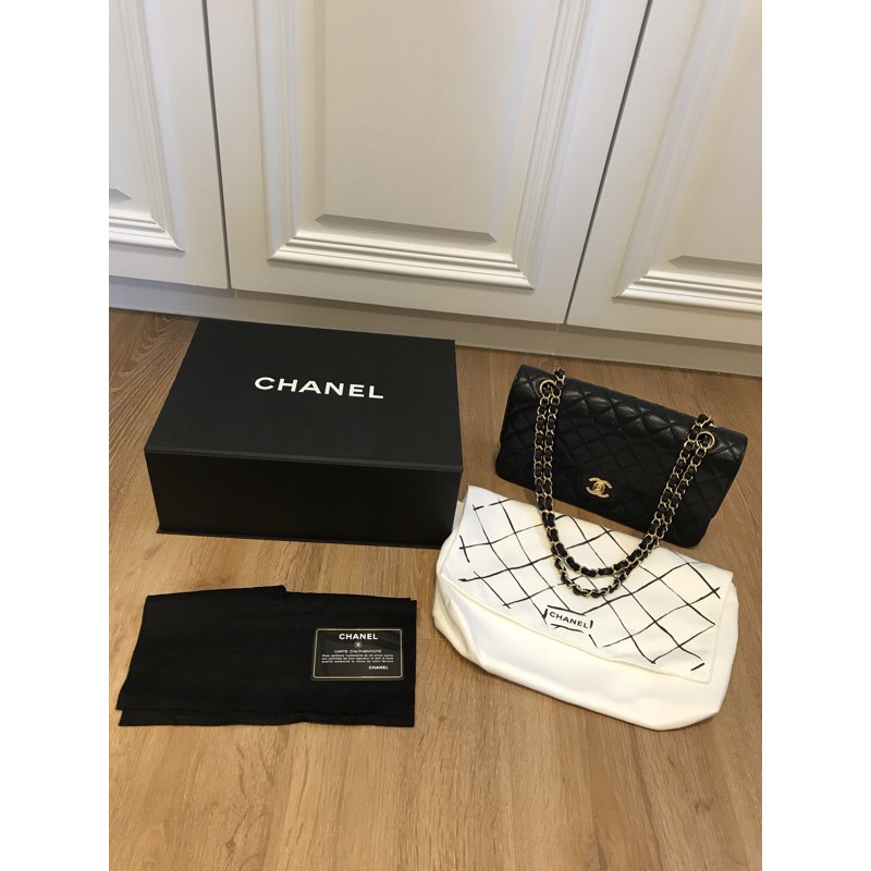 二手Chanel coco 25黑色荔枝牛皮金扣