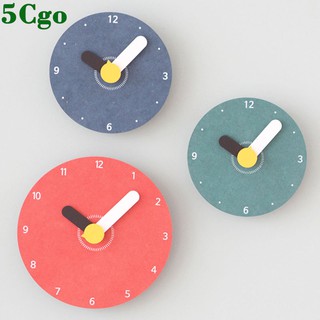 5Cgo卡通創意鐘錶現代簡約挂鍾臥室靜音兒童掛錶個性可愛時鍾撞色款設計師推薦t566195332541
