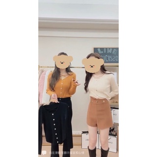 二手出清❤️杏色針織前交叉上衣