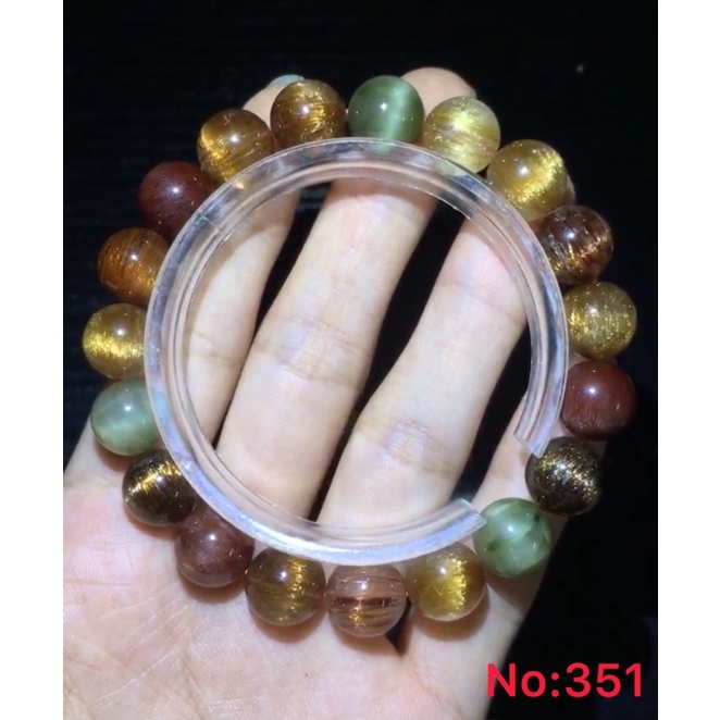 🌈金碧國際🌈 高等級天然  彩髪晶  手珠   手串  No:351