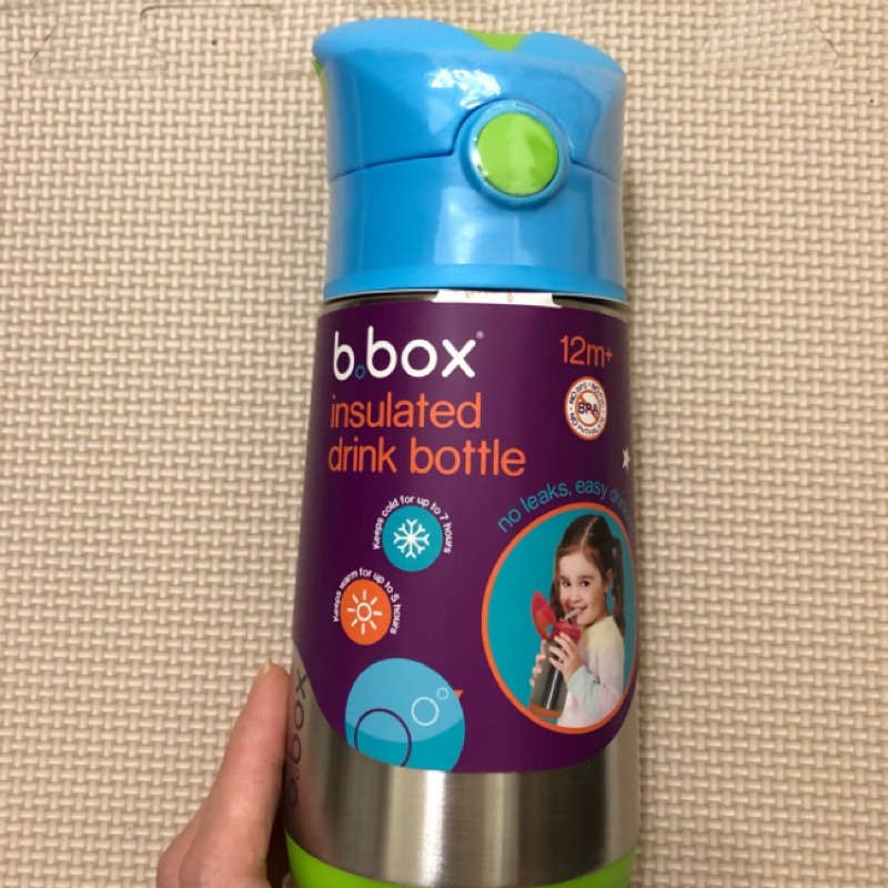 澳洲 b box不鏽鋼吸管保溫保冷瓶 350ml 藍 紅 紫 黃