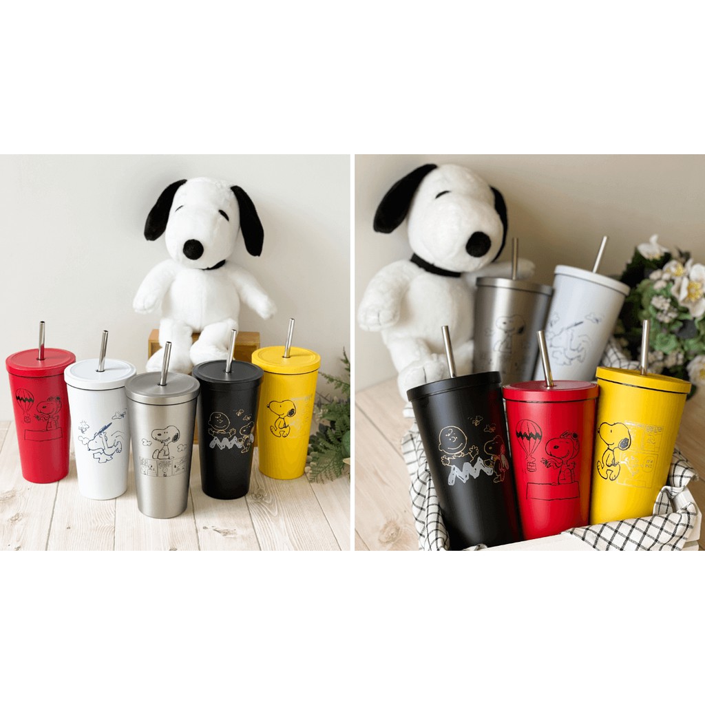 7 11超商304不鏽鋼保冷吸管杯500ml 史努比好生活集點送snoopy 保溫保冷杯吸管杯 蝦皮購物