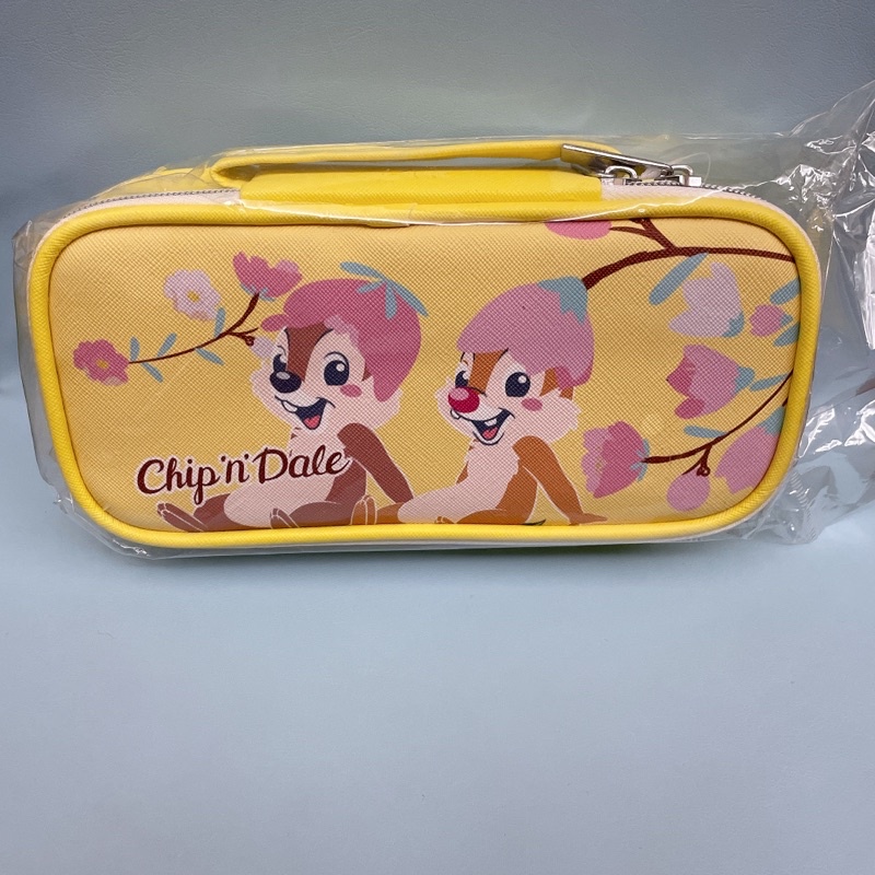 全新正版授權Disney奇奇蒂蒂 櫻花系列大容量筆袋 付鏡子 鉛筆盒 化妝包 收納萬用包