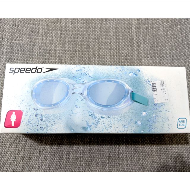 Speedo 藍色鏡片 防霧泳鏡 女 成人兒童皆適用 female anti fog
