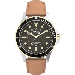 【TIMEX】天美時 復刻系列 簡約手錶 (黑 /棕 TXTW2U55600)