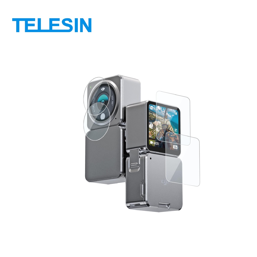 【TELESIN】最後出清價 TELESIN DJI Action2 續航套裝鋼化膜 螢幕保護貼