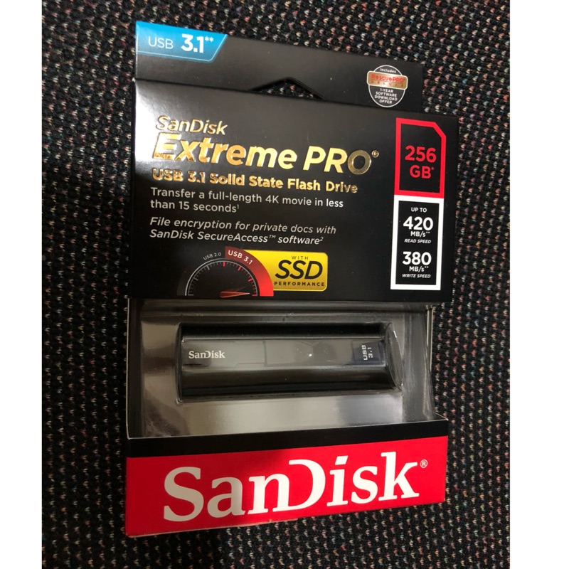 Sandisk 256G CZ880 256GB Extreme Pro usb3.1隨身碟