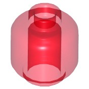 LEGO 樂高 透明紅色 人偶頭 素面人頭  燈泡 Head 3626c 6173950