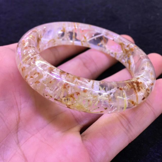 珊瑚柱水晶手鐲 異象水晶 天然水晶手鐲 雪霜髮晶 蝦皮購物