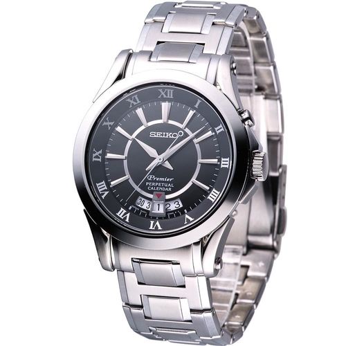 SEIKO 精工錶 Premier 經典萬年曆時尚男腕錶SNQ103J1  SK008