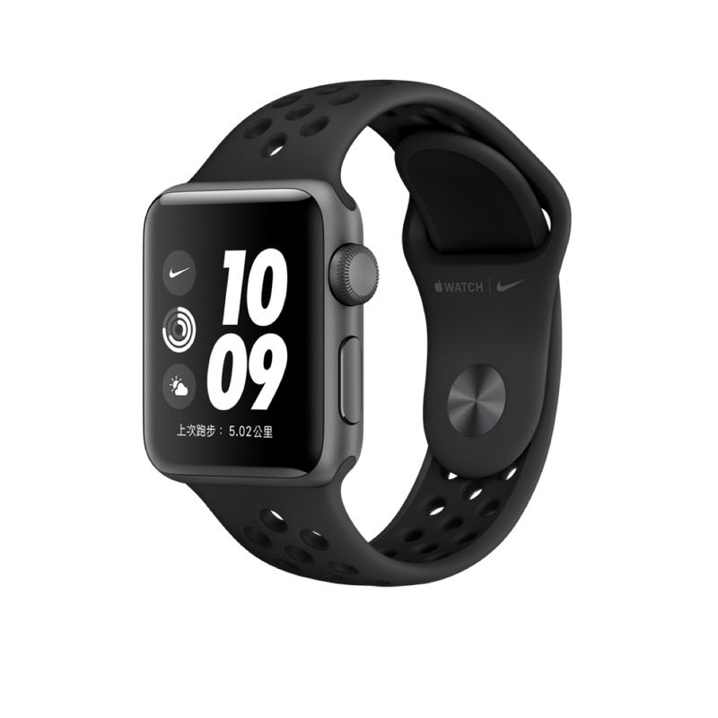 Apple Watch 3Nike 42mm太空灰色鋁金屬錶殼搭 Anthracite 配黑色 Nike 運動型錶帶