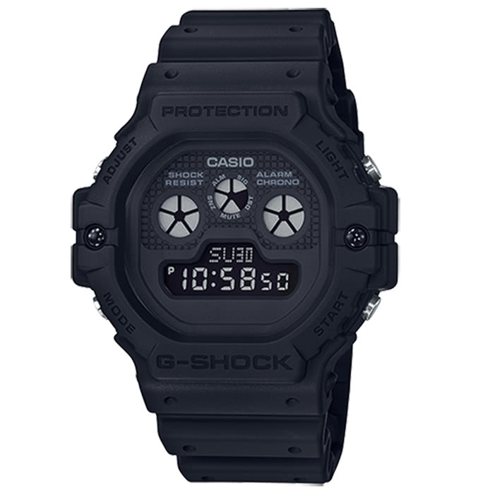 【CASIO】G-SHOCK 酷炫電子男錶 橡膠錶帶 黑 防水200米 DW-5900BB-1 台灣卡西歐保固一年