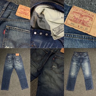 《福星Flexing✨》🚛 免運 Levis 501 30 修身直筒 深藍 排釦 刷破 丹寧 牛仔長褲 Levi’s