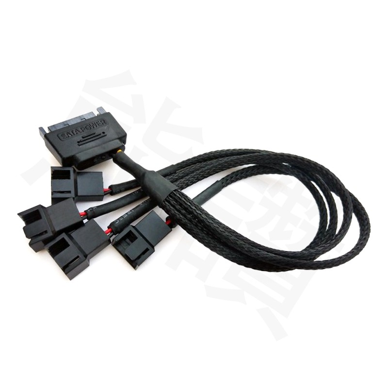 熊讚 台灣貨sata電源轉小4pin 小3pin 1分4 一分四大4d供電擴充線材蛇網編織線長約23cm 蝦皮購物