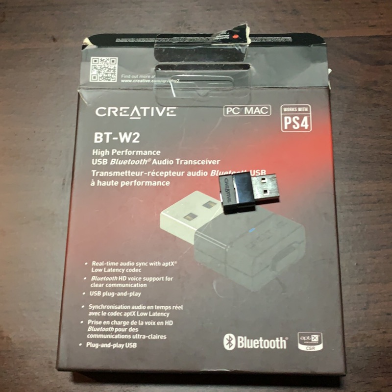 Creative BT-W2 藍芽發射器 (電腦 / PS4 / Switch可用)