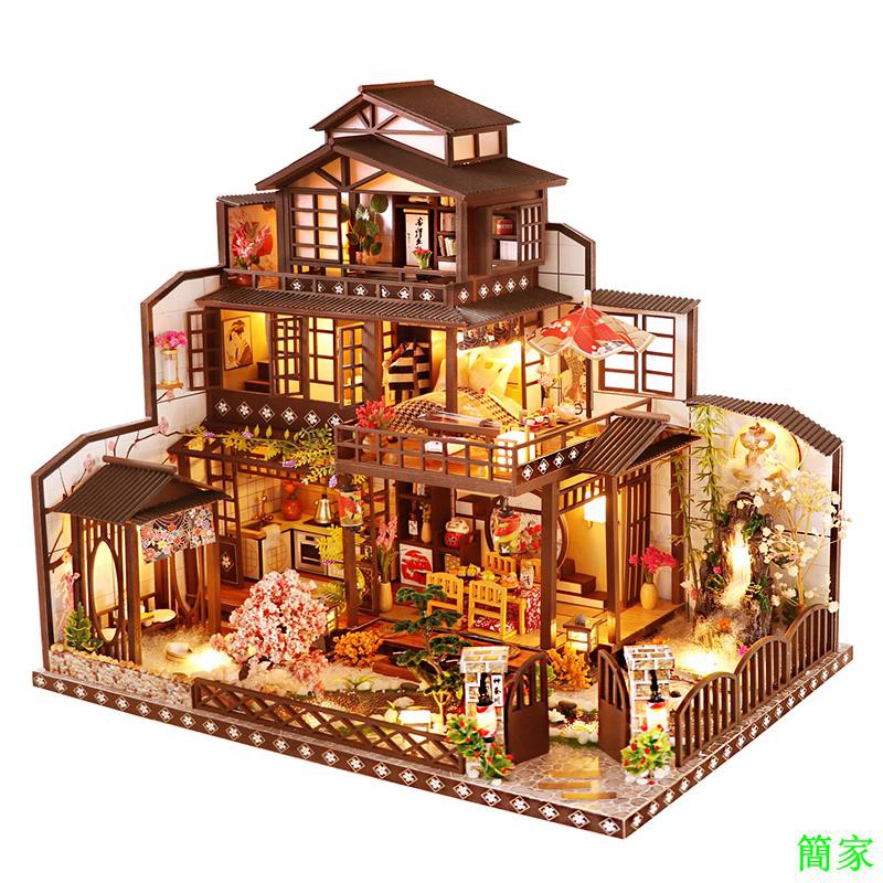 簡家手工diy小屋中國風古建筑古都望月日式和風大型別墅房子生日禮物 蝦皮購物
