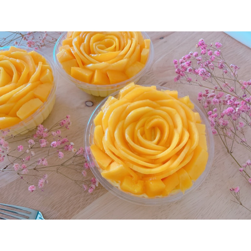 芒果乳酪慕斯蛋糕盒（小）玫瑰花造型