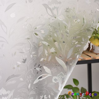 【橘果設計】3D鬱金香 靜電玻璃貼 90X200CM 防曬抗熱 無膠設計 磨砂玻璃貼 可重覆使用 桌布