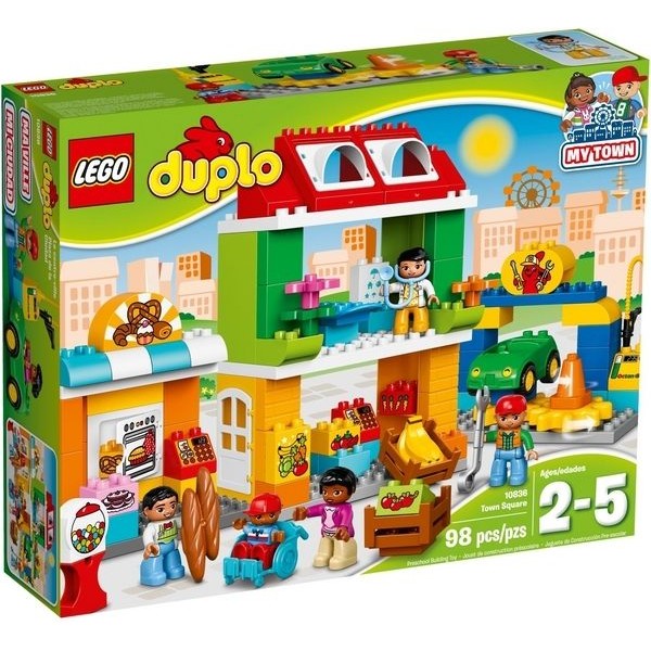 ＊盒損＊【積木樂園】樂高 LEGO 10836 DUPLO 市鎮廣場