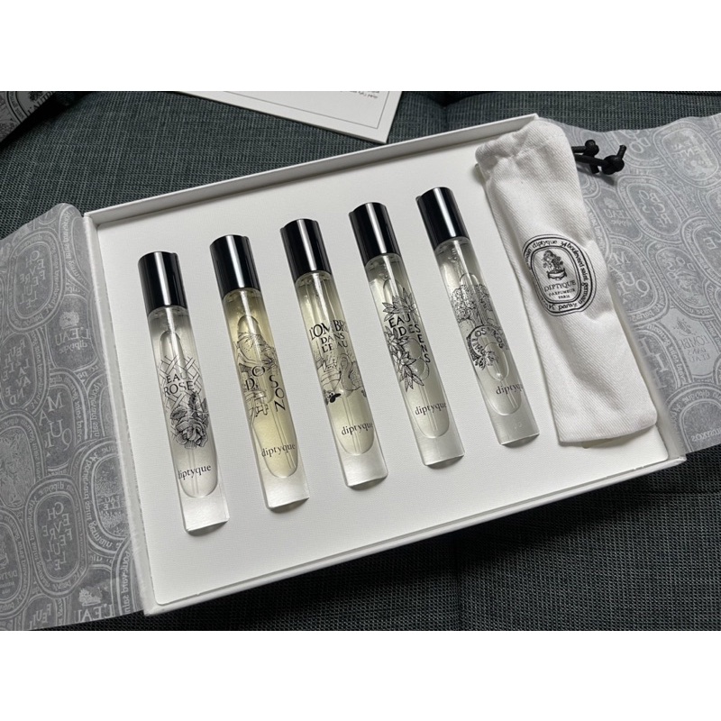 🌹全新現貨🌹Diptyque經典淡香水旅行香水禮盒 （專櫃購入）7.5ml*5款香味(含棉布套*1）