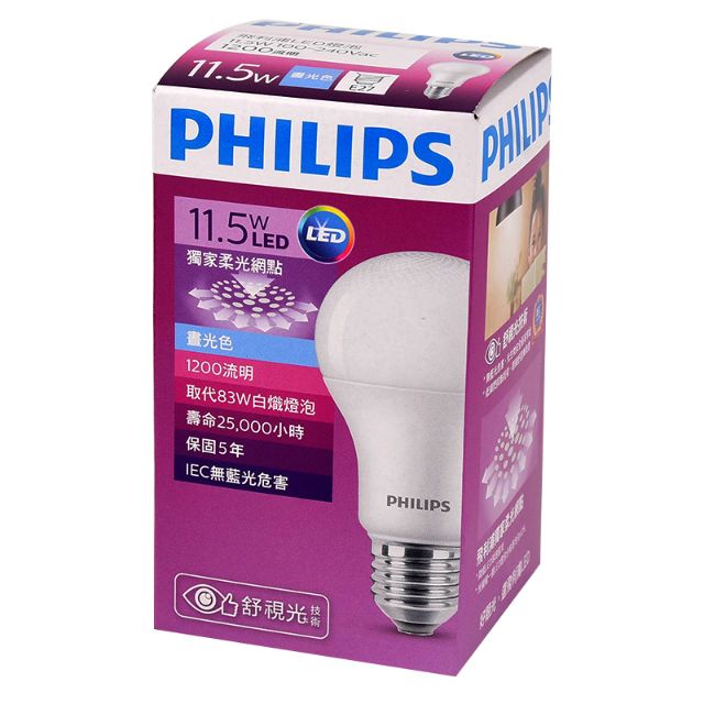 ［宅配免運/可刷卡］(6入組)飛利浦 PHILIPS LED廣角燈泡 11.5W/13.5W 全電壓 (全新公司貨)