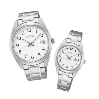 Seiko 精工表 6N52-00F0S+6N22-00P0S CS系列經典設計簡約對錶 / 白面 40.2+29.8m