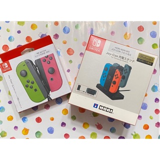 （可刷卡）NS Switch NS joy-con手把/左右手控制器 +HORI原廠充電座/充電器 可充四支手把