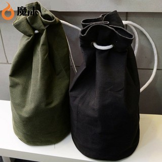 帆布水桶背包 健身包 籃球/足球/排球包 休閑訓練包 可放二顆標準7號球 單肩包抽繩束口袋