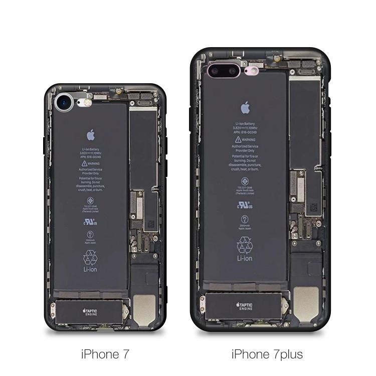 IPhone 7 7plus 手機殼 看到電池 透視 超酷 創意 電子板 軟殼 拆機圖 另有 i6 i5