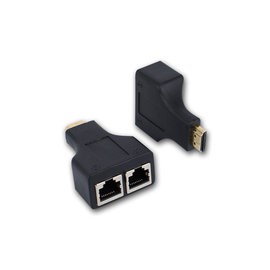 HDMI 網路延長器 30米雙網線延長 HDMI轉RJ45網路 信號放大傳輸器 (2孔RJ45)