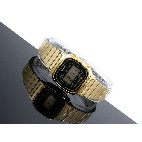 【KAPZZ】CASIO 卡西歐 熱銷復古小金錶×黑框 方形數位電子錶LA670WGA-1