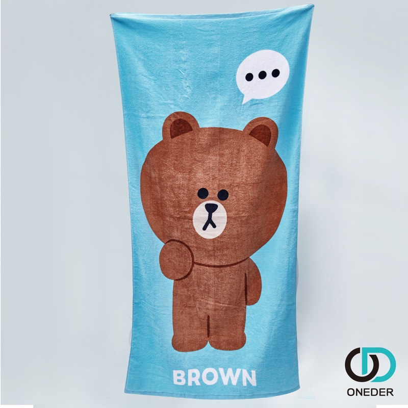 【ONEDER旺達】LINE FRIENDS 熊大浴巾 吸水浴巾 海灘巾BF-DC001