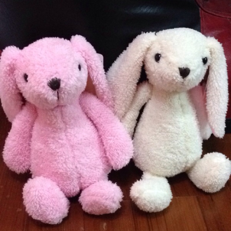 超可愛粉色米色垂耳兔兔絨毛娃娃（不拆賣）
