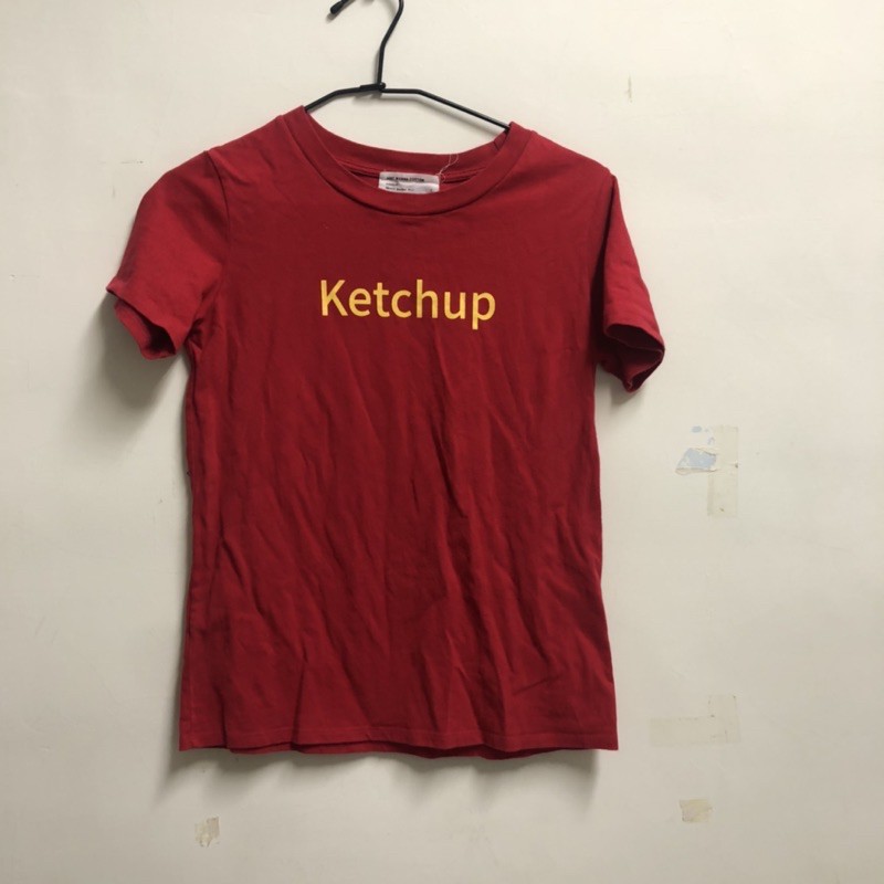 mercci22紅色字母短袖T恤