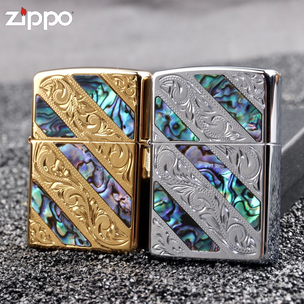 💕下單免運💕zippo打火機雙面貝殼富鑲嵌貴枝蔓煤油打火機防風打火機造型打火機男友禮物生日禮物賴打 #2