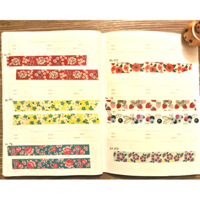 金音紙膠帶分裝 172 阿嬤的紅花被173 油桐花174 牡丹花175 大紅花176 草莓177 藍莓178 紫花 蝦皮購物