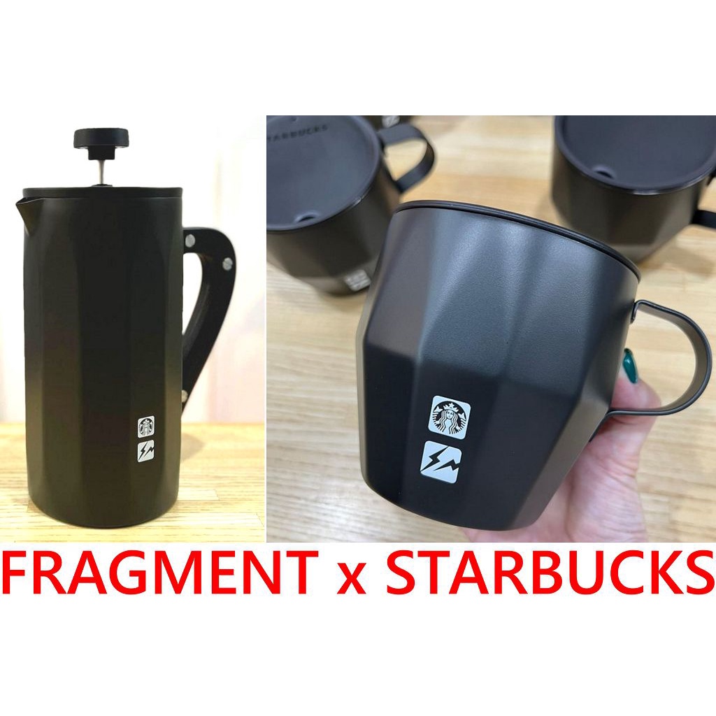 BLACK日本限定！全新FRAGMENT x STARBUCKS星巴克鍛造感金屬黑鐵保溫杯(賣場另有咖啡壺)