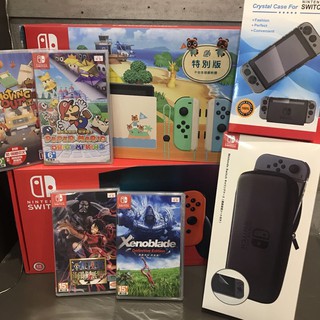🔥全新現貨開發票台灣代理公司貨電力加強版 Switch OLED 主機動物森友會 保護貼 魔物獵人 崛起 健身環大冒險