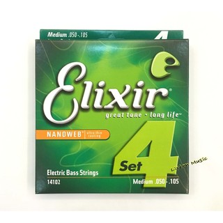 立昇樂器 Elixir 14102 (50-105) 薄膜 NANOWEB 四弦 貝斯弦 BASS弦