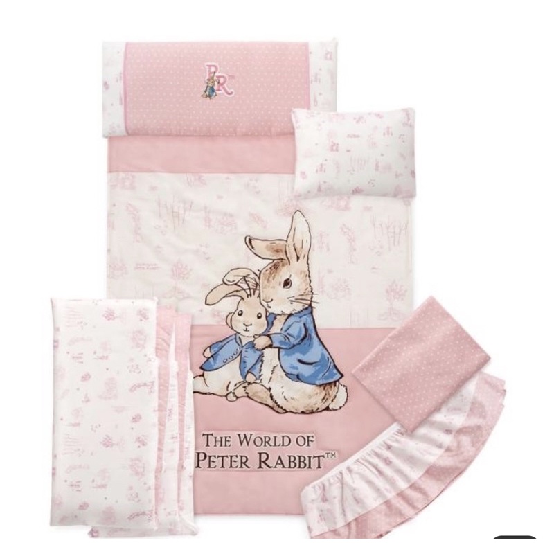 全新 寶寶寢具  奇哥 彼得兔 peter rabbit 夢境比得兔六件床組/寢具組-M粉色