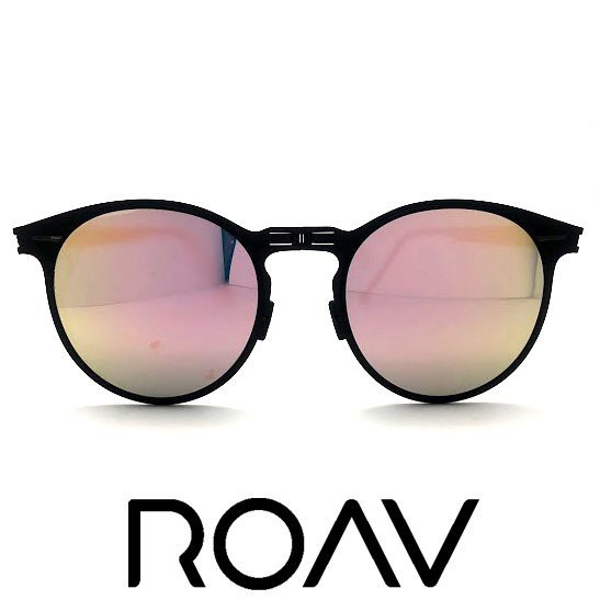 美國ROAV 折疊太陽眼鏡 RIVIERA MOD8103 13.66(黑) 粉水銀 偏光鏡片【原作眼鏡】